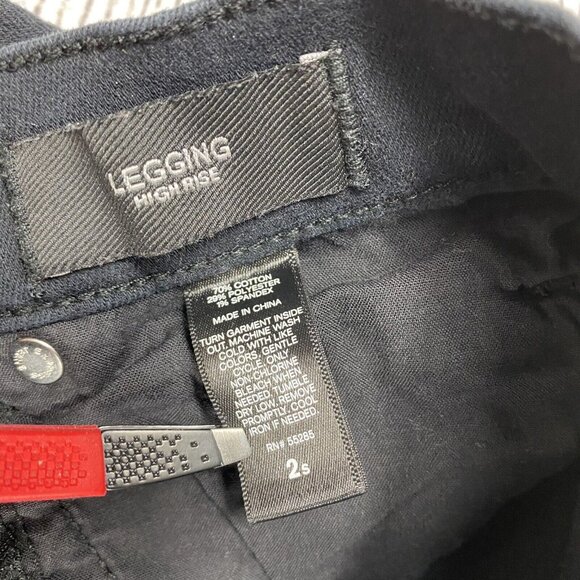 Express High Rise Legging Women Size 2 Short Distressed Denim Pants - Stretch - Picture 7 of 14